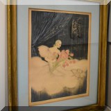 A23. Framed “Message of the Roses” lithograph by Allene Lamour. 25”h x 20.5”w - $40 